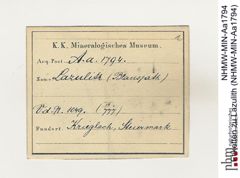 Etiketten zu Lazulith (NHMW-MIN-Aa1794)